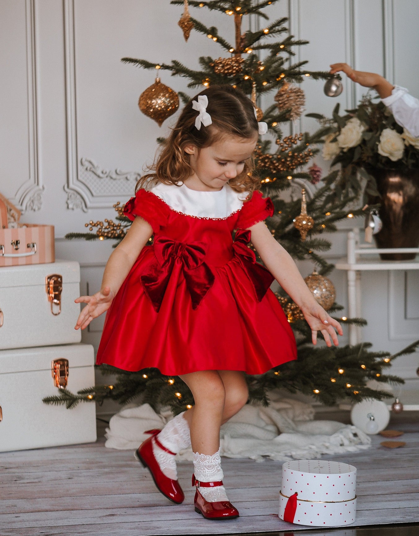 Girl | Holly Amad Satin Ceremony Dress | Red