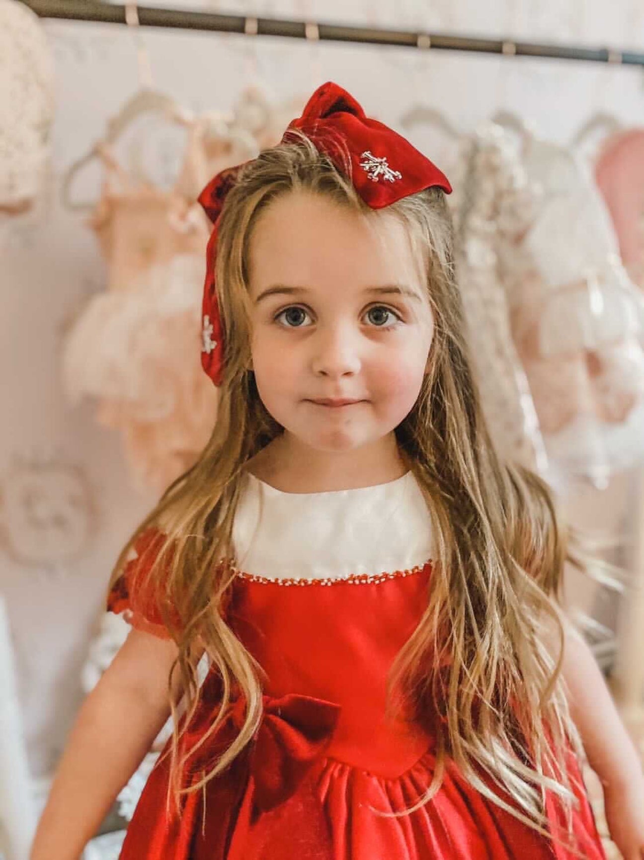 Girl | Holly Velvet Hair Bow | Red