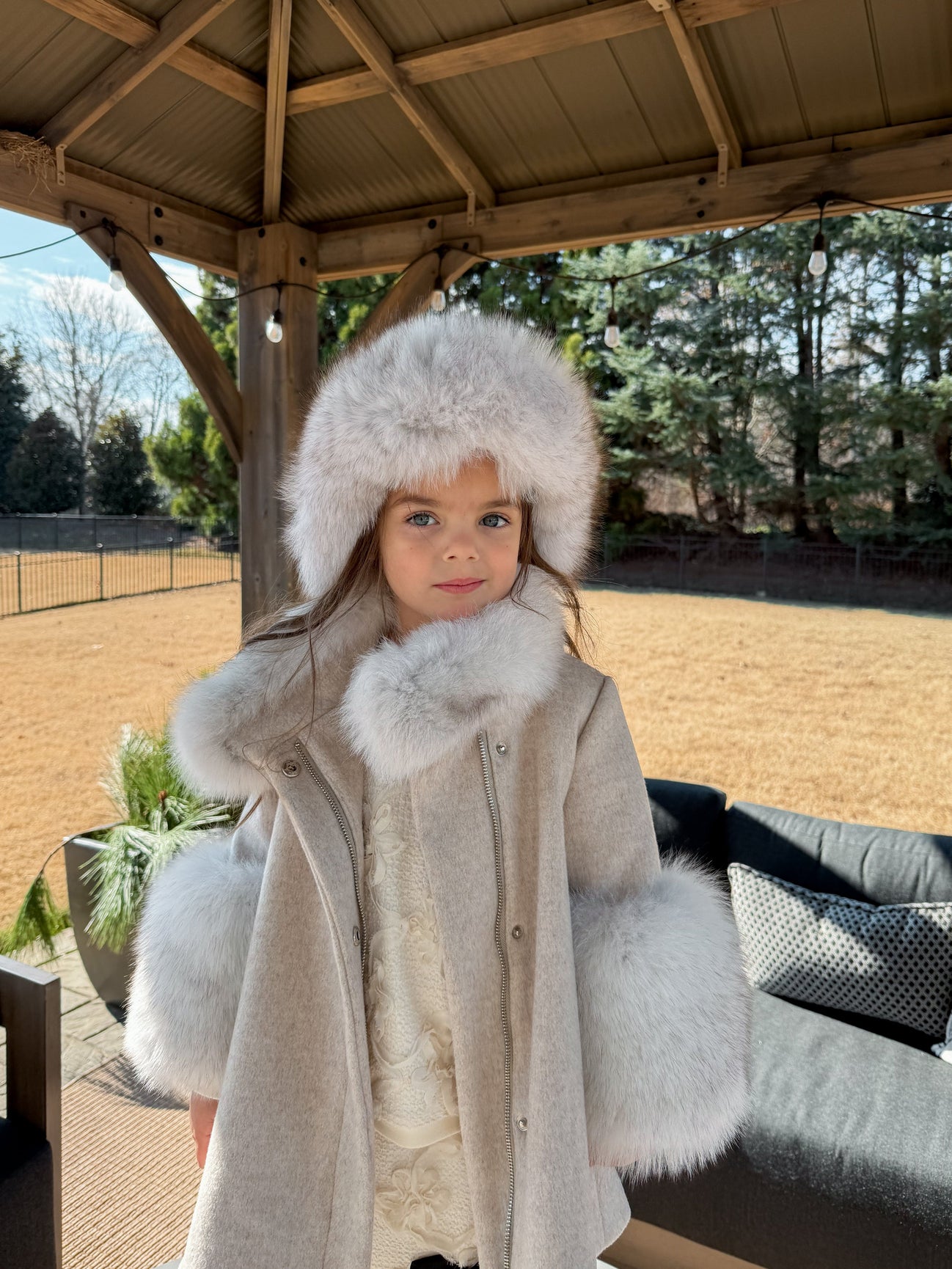 Girl | Karenina Kids' Fur Hat | Gray
