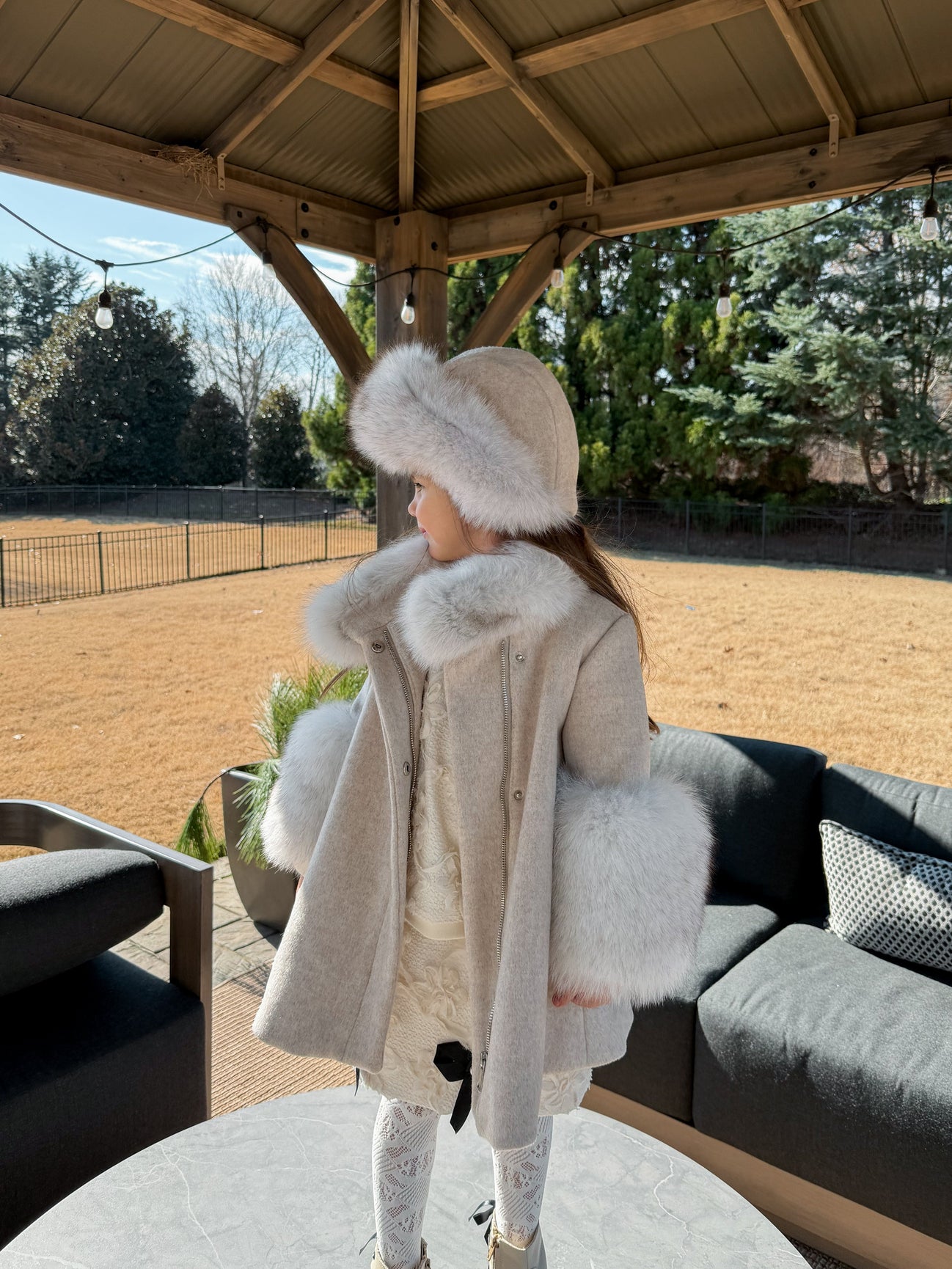 Girl | Karenina Kids' Fur Hat | Gray