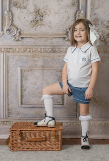 Girl | Lana Ruffle Knee High Socks | White