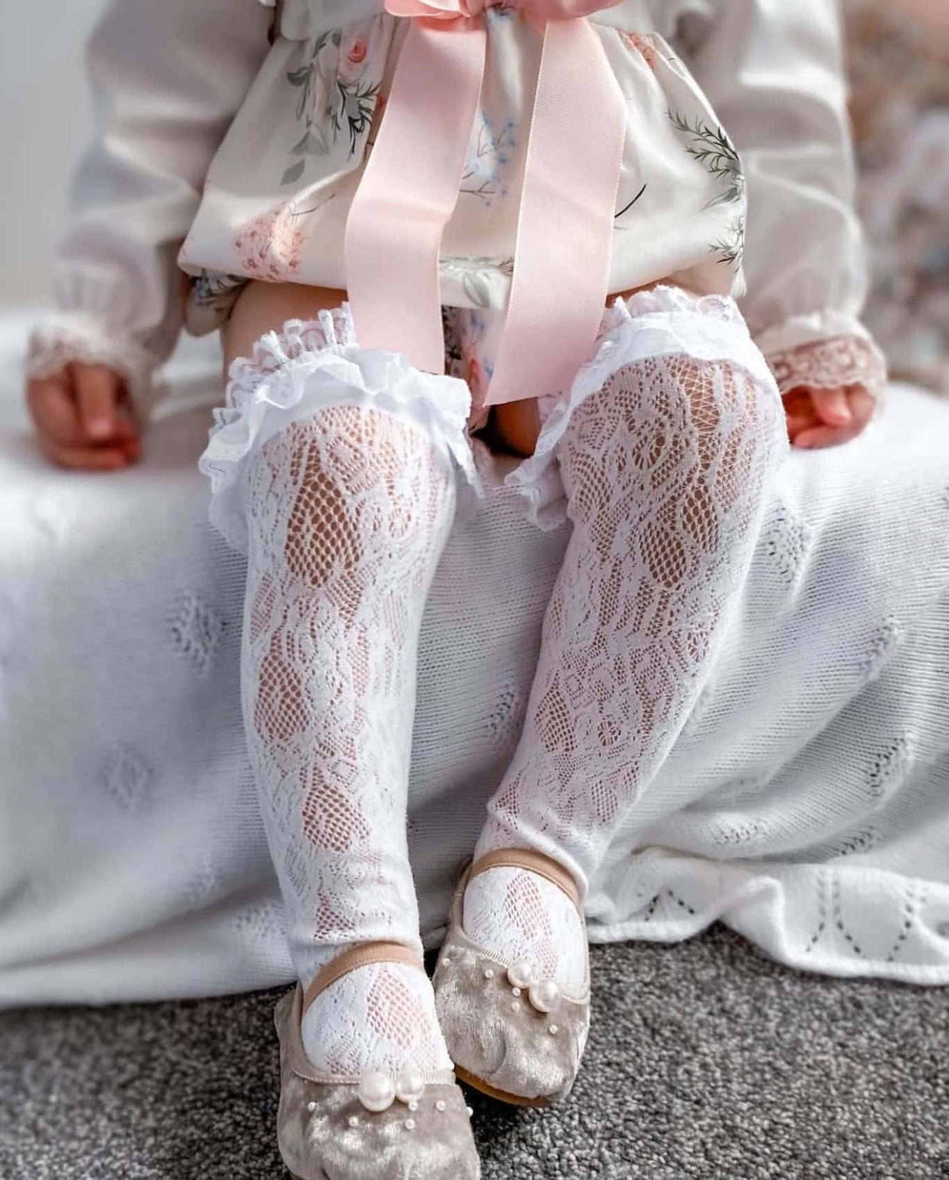 Girl | Lola Lace Socks | White