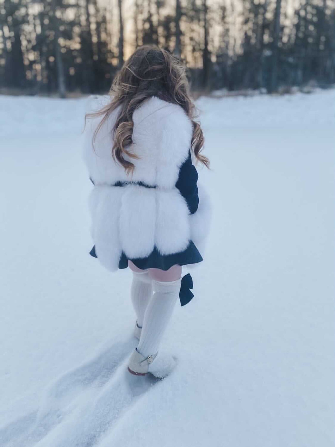 Girl | Luxurious Fox Vest | White