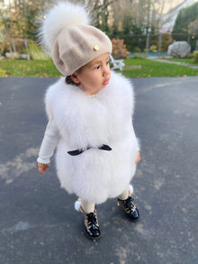 Girl | Luxurious Fox Vest | White