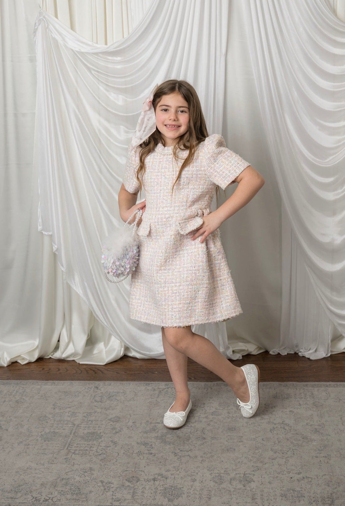 Girl | Meadow Yellow Tweed Dress