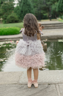 Girl | Mia Grey and Ombré Cupcake Tulle Dress | Gray x Pink