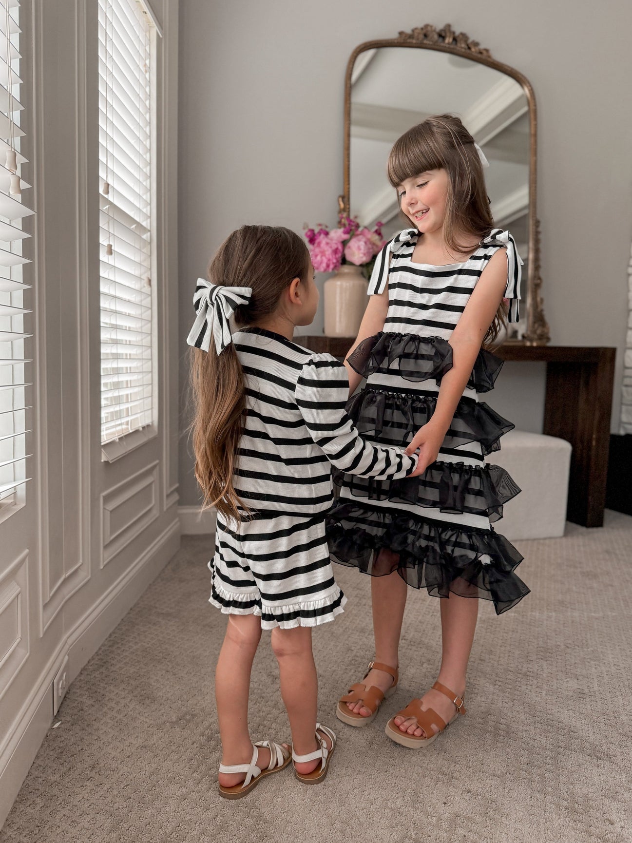 Girl | Monaco and Striped Dress | Black x White