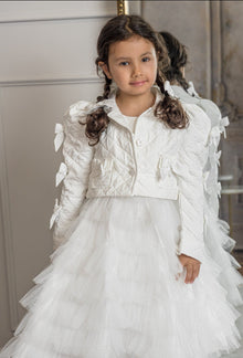 Girl | Poppy Quilted Hair Bow Clips | White