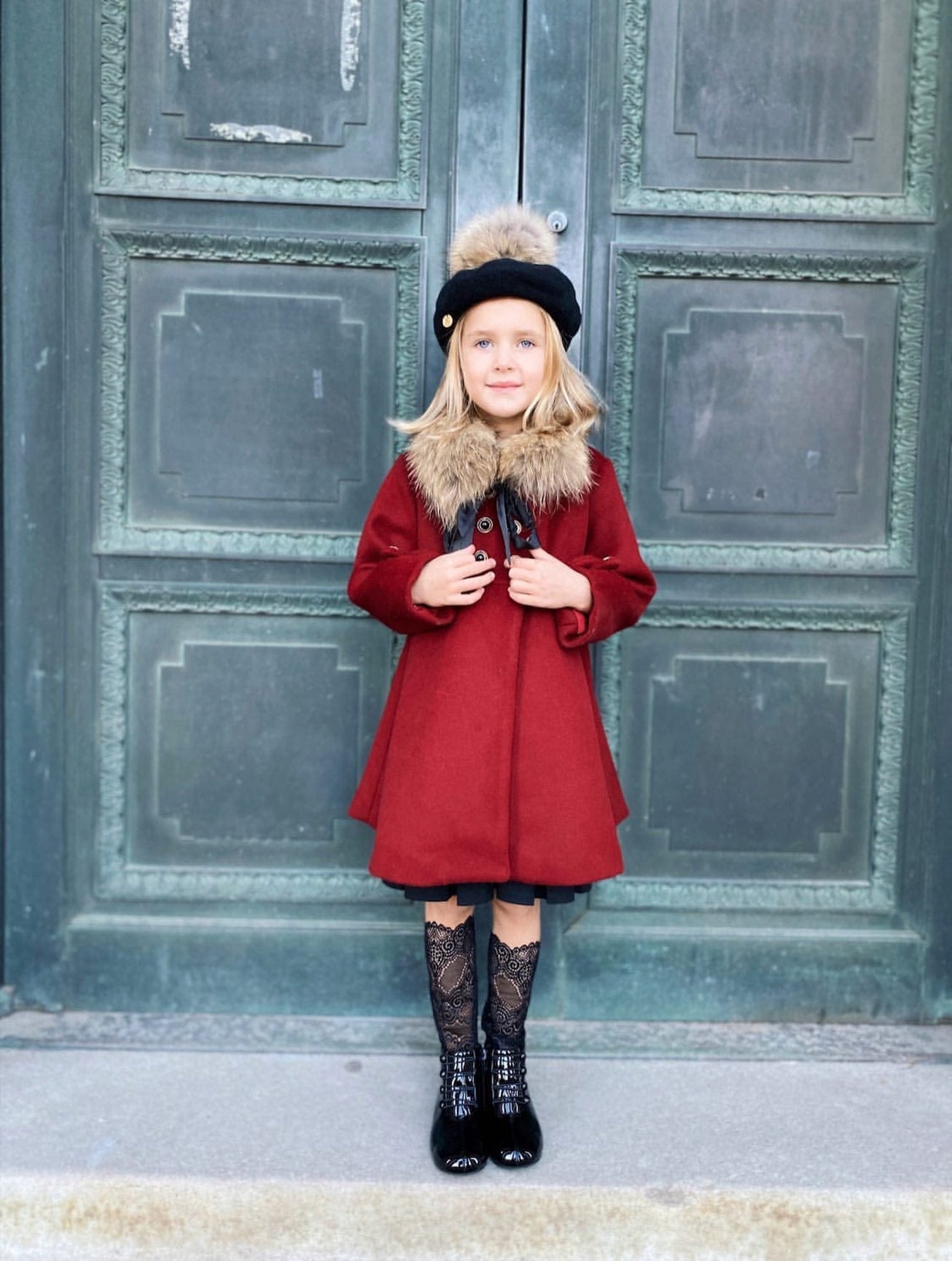 Girl | The Empress Garnet Wool Coat | Red