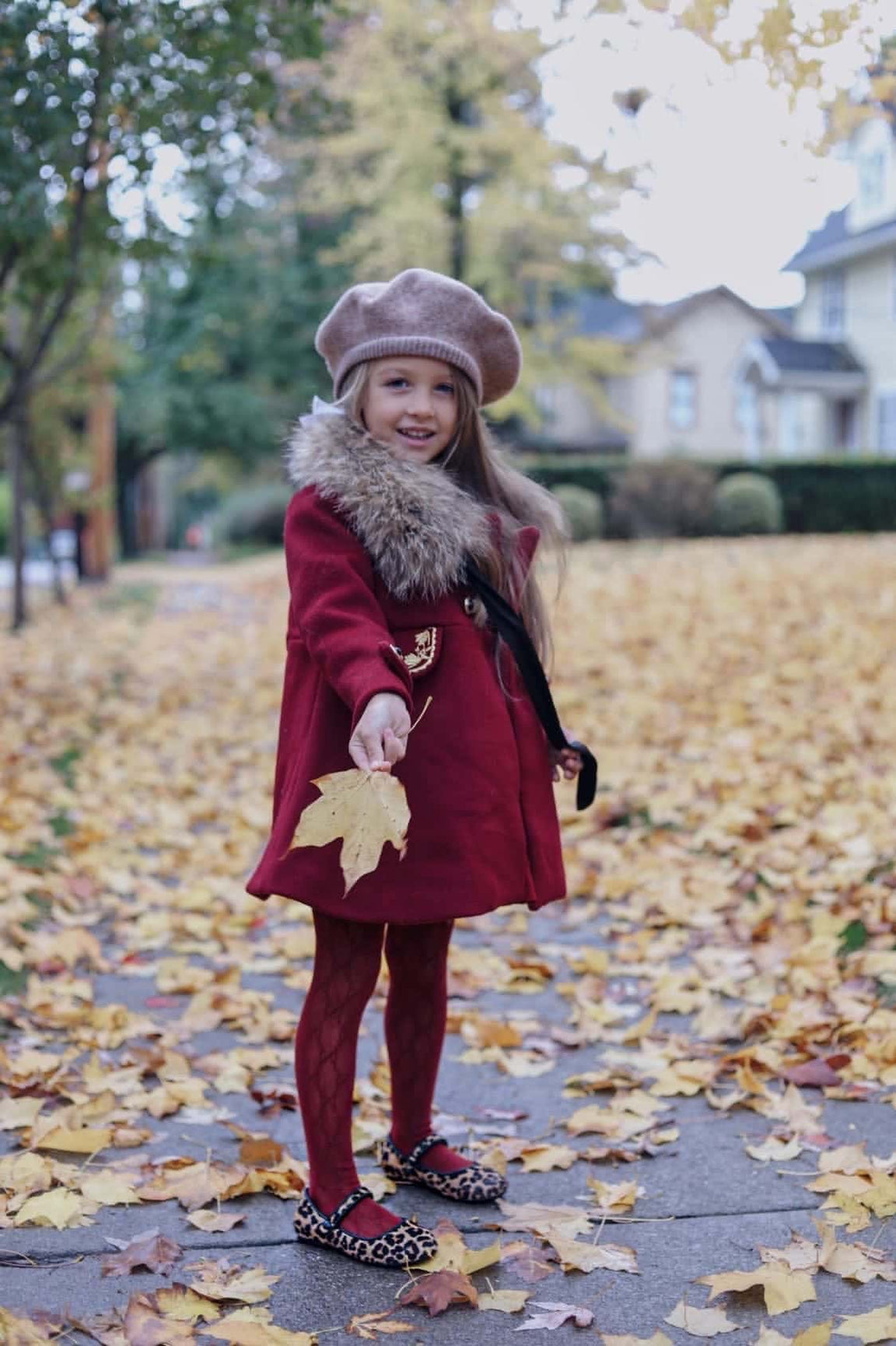 Girl | The Empress Garnet Wool Coat | Red