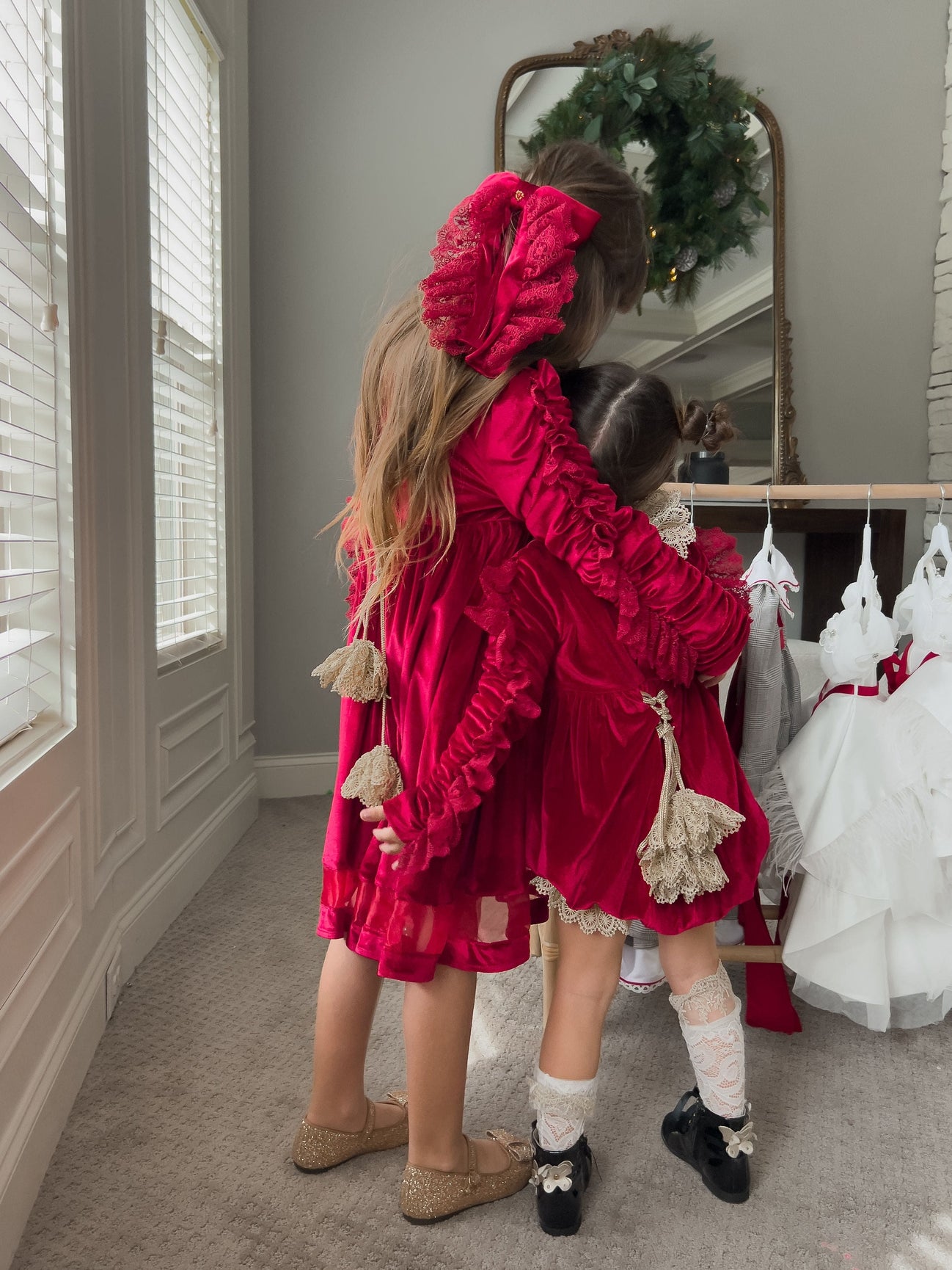 Girl | Victoria Velvet Dress | Red