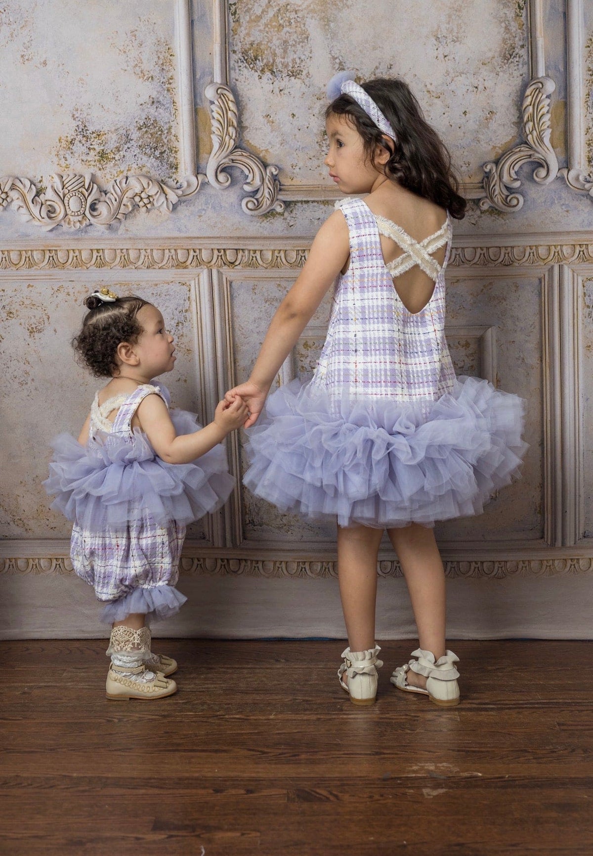 Girl | Violet Tweed and Tulle Romper