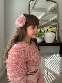 Girl | Vivian Dusty Organza Flower Hair Clip | Pink