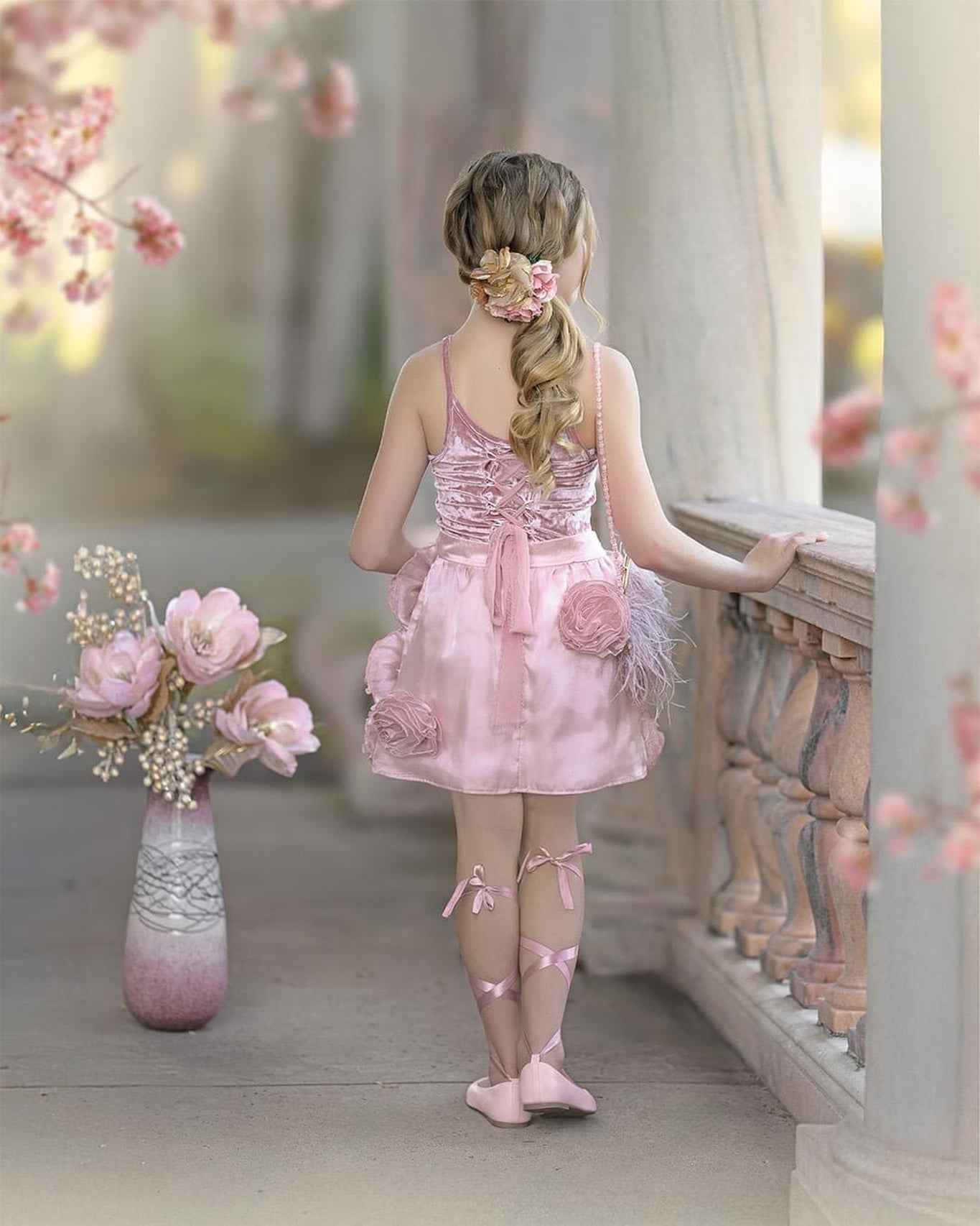 Girl | Vivian Velour Tank Top | Dusty Pink