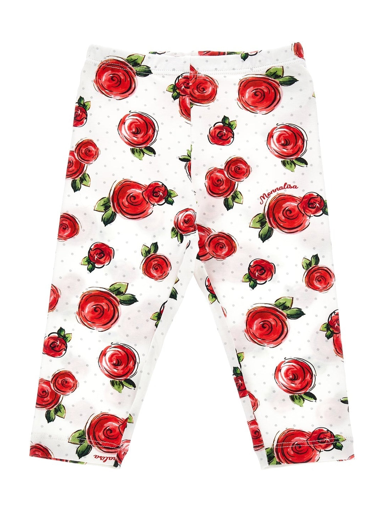 Girls | Rose Jersey Leggings | Cream/Ruby