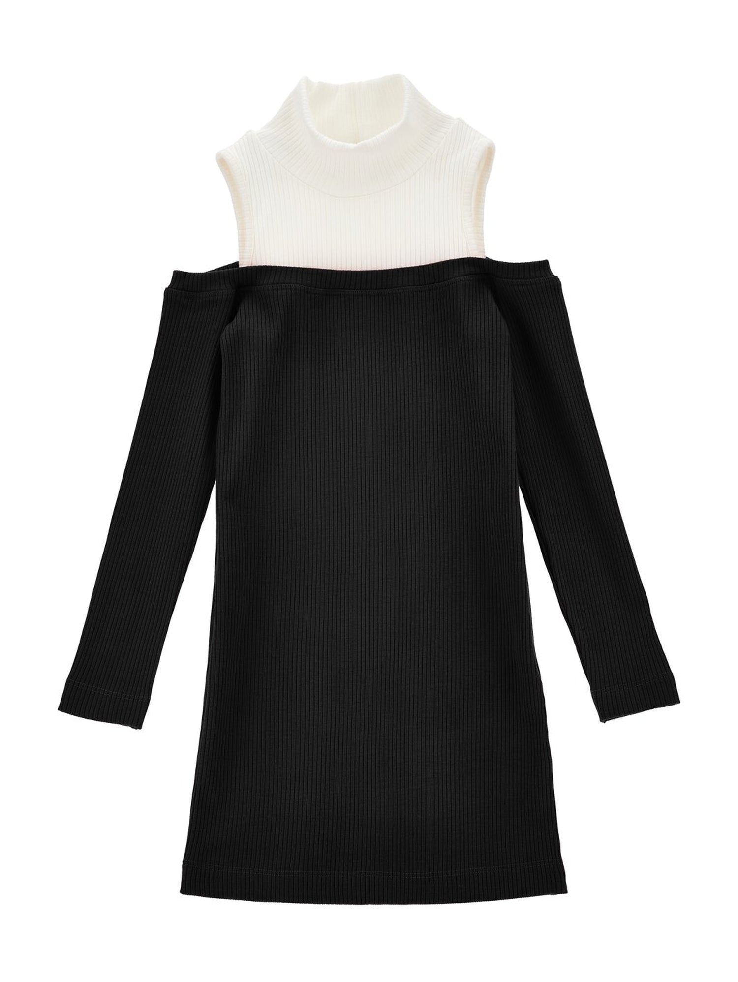 Girls | Viscose Sheath Dress | Black/Cream