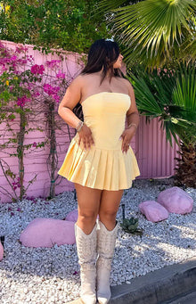Good Days Strapless Mini Dress | Yellow
