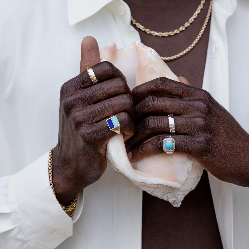 Women | Aegean Turquoise Signet Ring | 14k Rose Gold