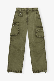 Green Washed Twill Trousers | Kalamata
