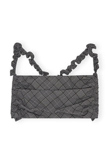 Grey Checkered Mix Ruched Top | Frost Gray
