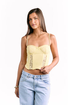 Gwen Lace Corset Top | Yellow