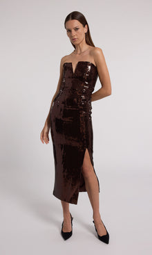 Blaine Sequin Dress | Brown