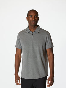 Universal COZ Polo | Heather Black Classic-fit Pima Cotton Blend