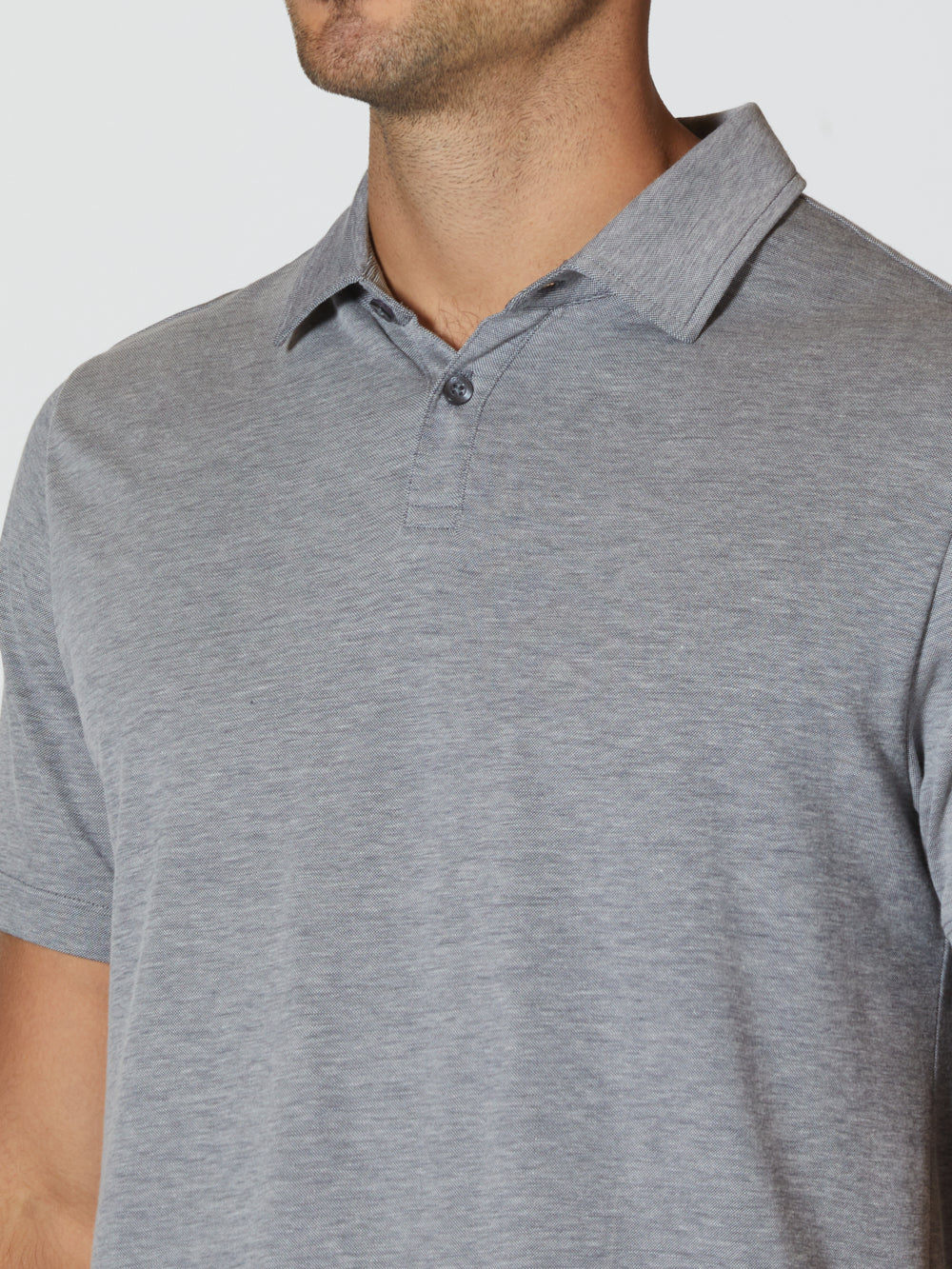 Universal COZ Polo | Heather Pacific Blue Classic-fit Pima Cotton Blend