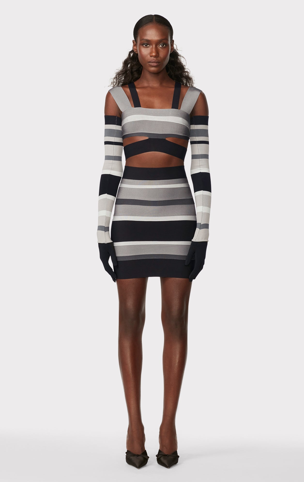 Stripe Bandage Mini Skirt | Ash Multi