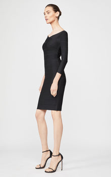 Icon Mini Portrait Dress | Black