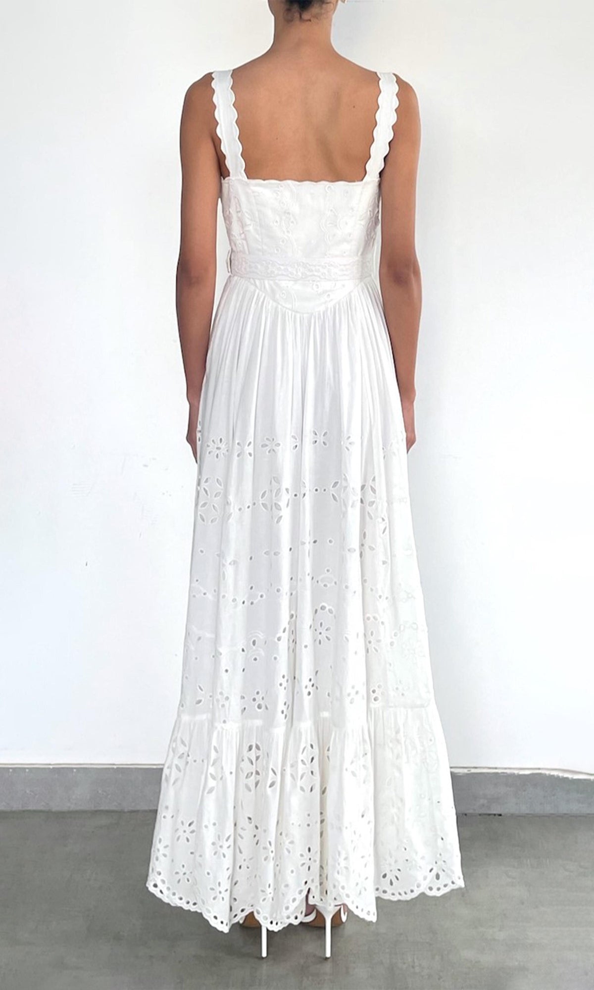 Hemant And Nandita | Adya Poplin Long Dress | Off White