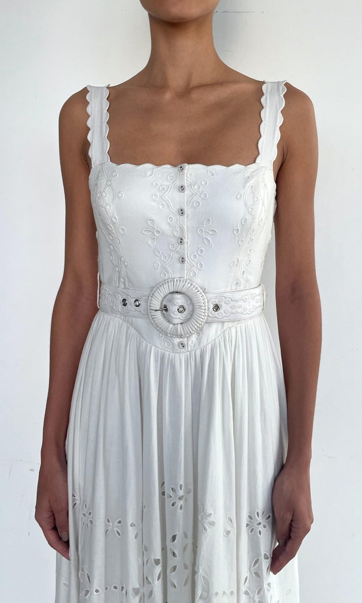 Hemant And Nandita | Adya Poplin Long Dress | Off White