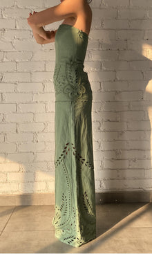 Hemant And Nandita | Alya Cotton Linen Top | Green