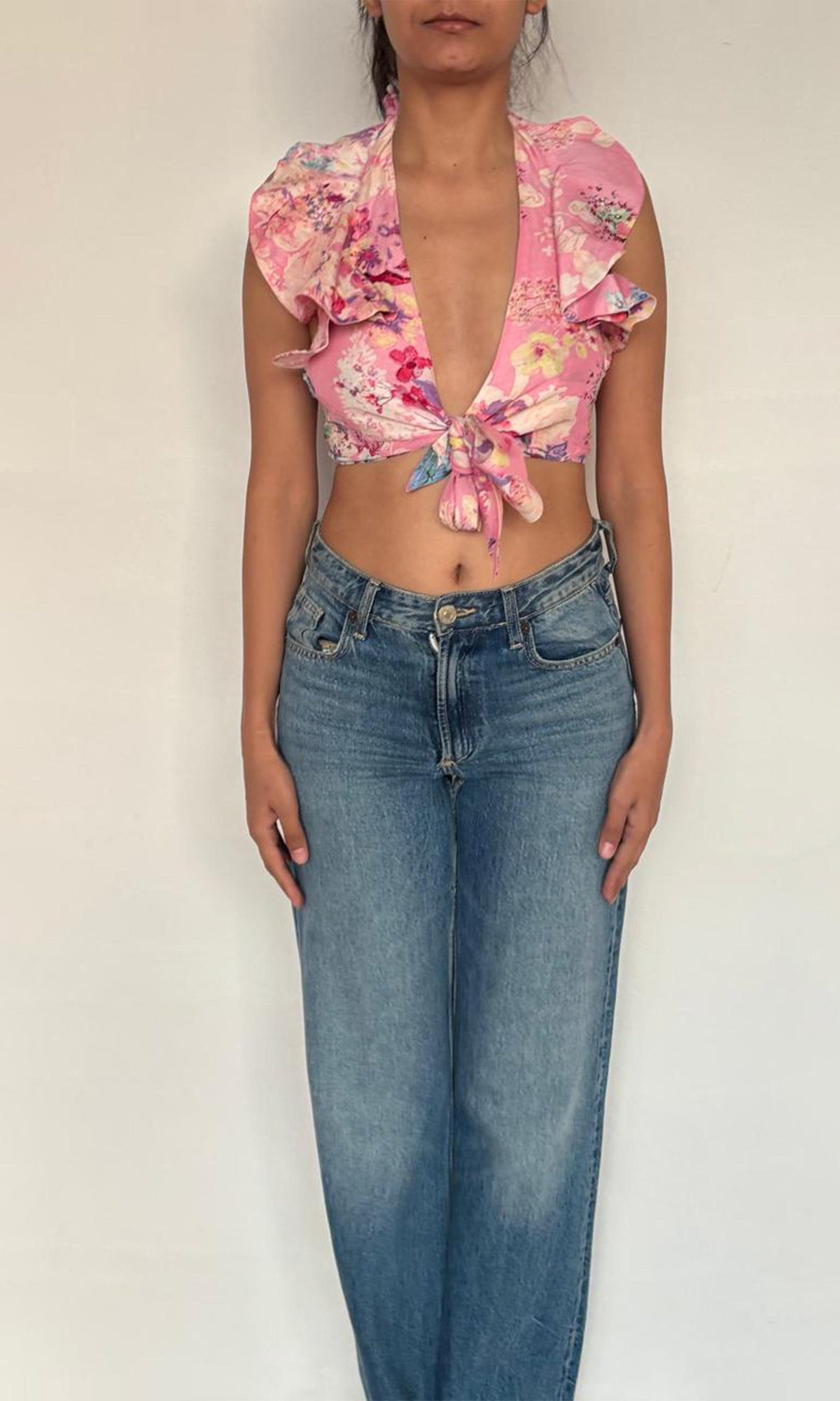 Hemant And Nandita | April Viscose Crepe Top | Pink