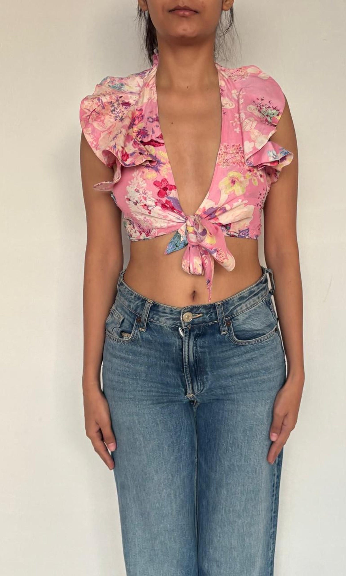 Hemant And Nandita | April Viscose Crepe Top | Pink