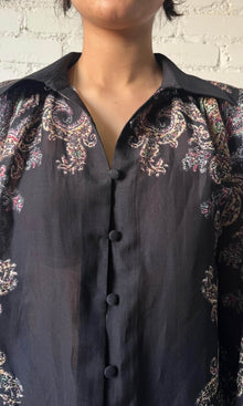 Hemant And Nandita | Arka Viscose Top | Black Multi