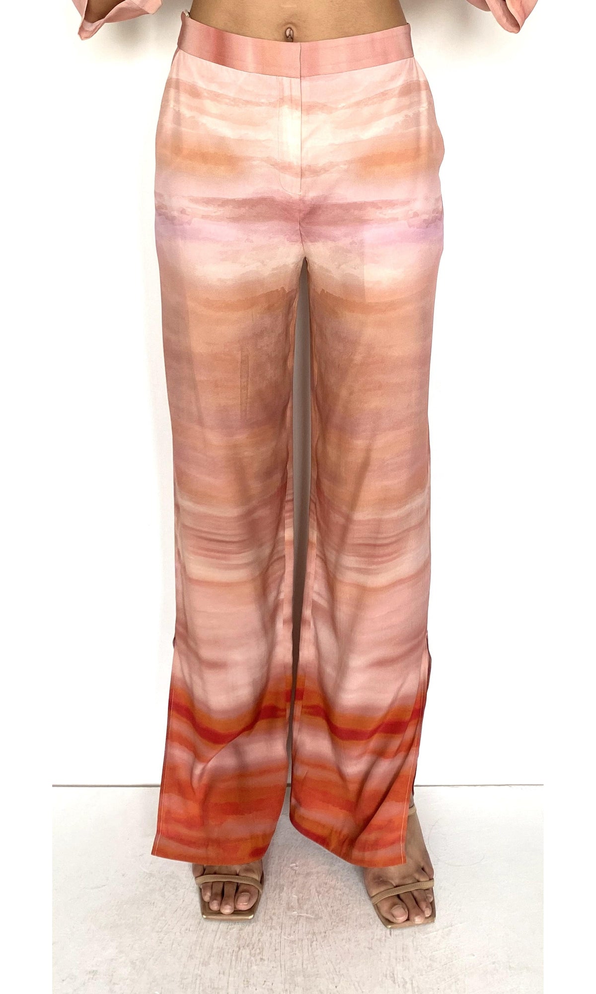 Hemant And Nandita | Asma Viscose Heavy Crepe Pants With Slit | Multi