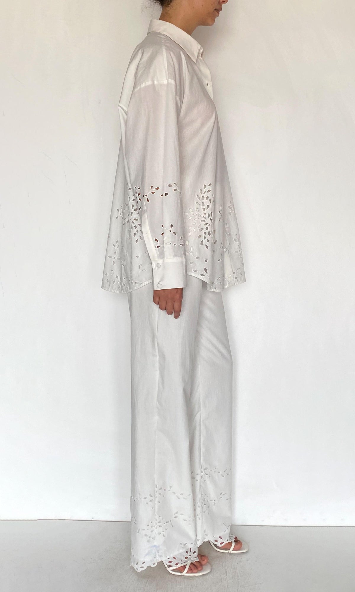 Womens | Bagh Cotton Over Sized Shirt | White