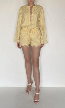 Hemant And Nandita | Bagh Cotton Shorts | Yellow