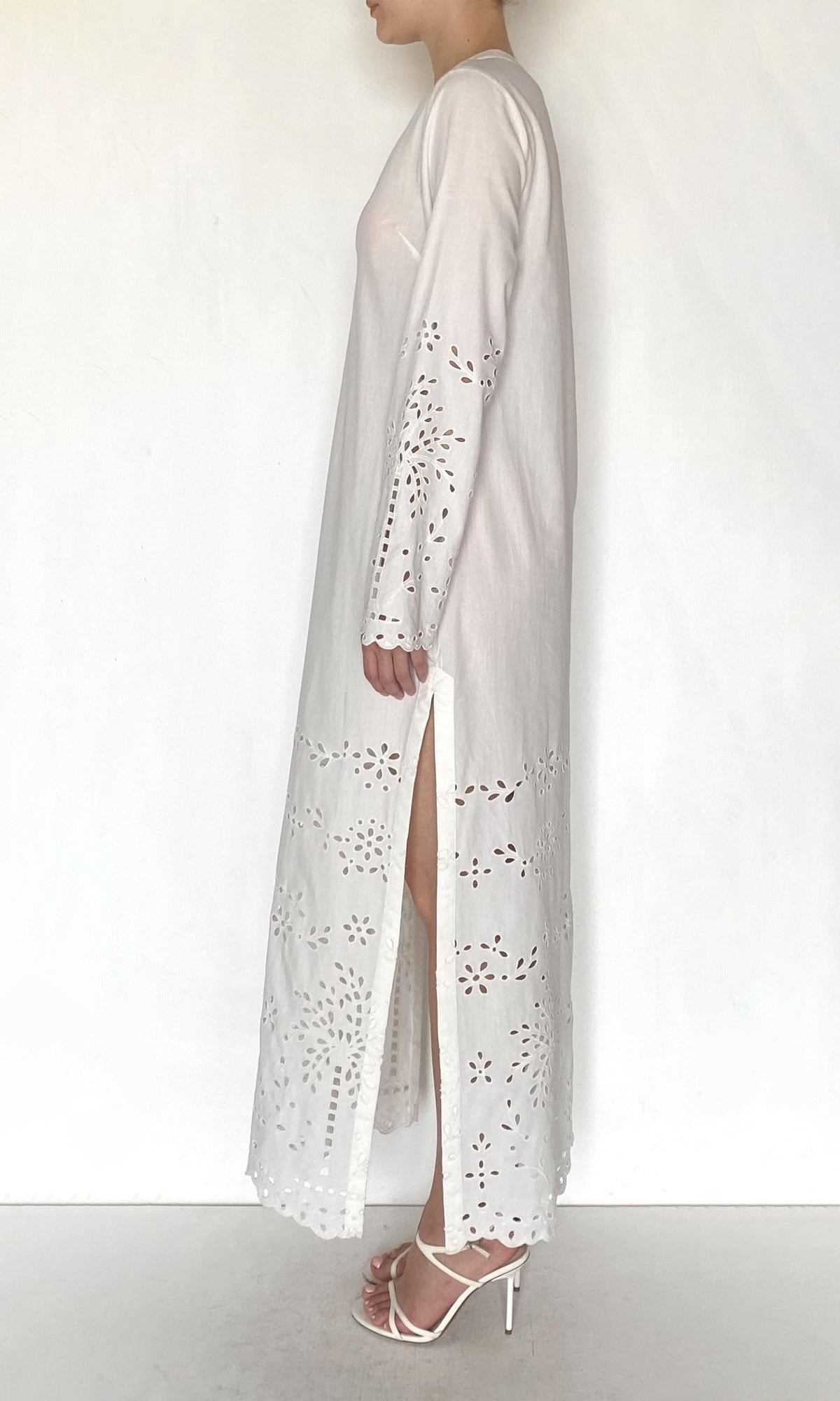 Hemant And Nandita | Bagh Organza Long Kaftan | White
