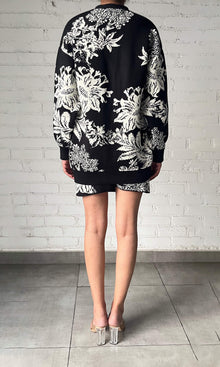 Womens | Dea Jacquard Acrylic Nylon Oversized Cardigan | Black White