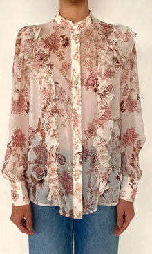 Hemant And Nandita | Diza Viscose Crinkle Chiffon Shirt | White