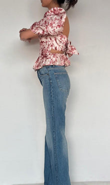 Hemant And Nandita | Elsa Taffeta Top | Brown Peach