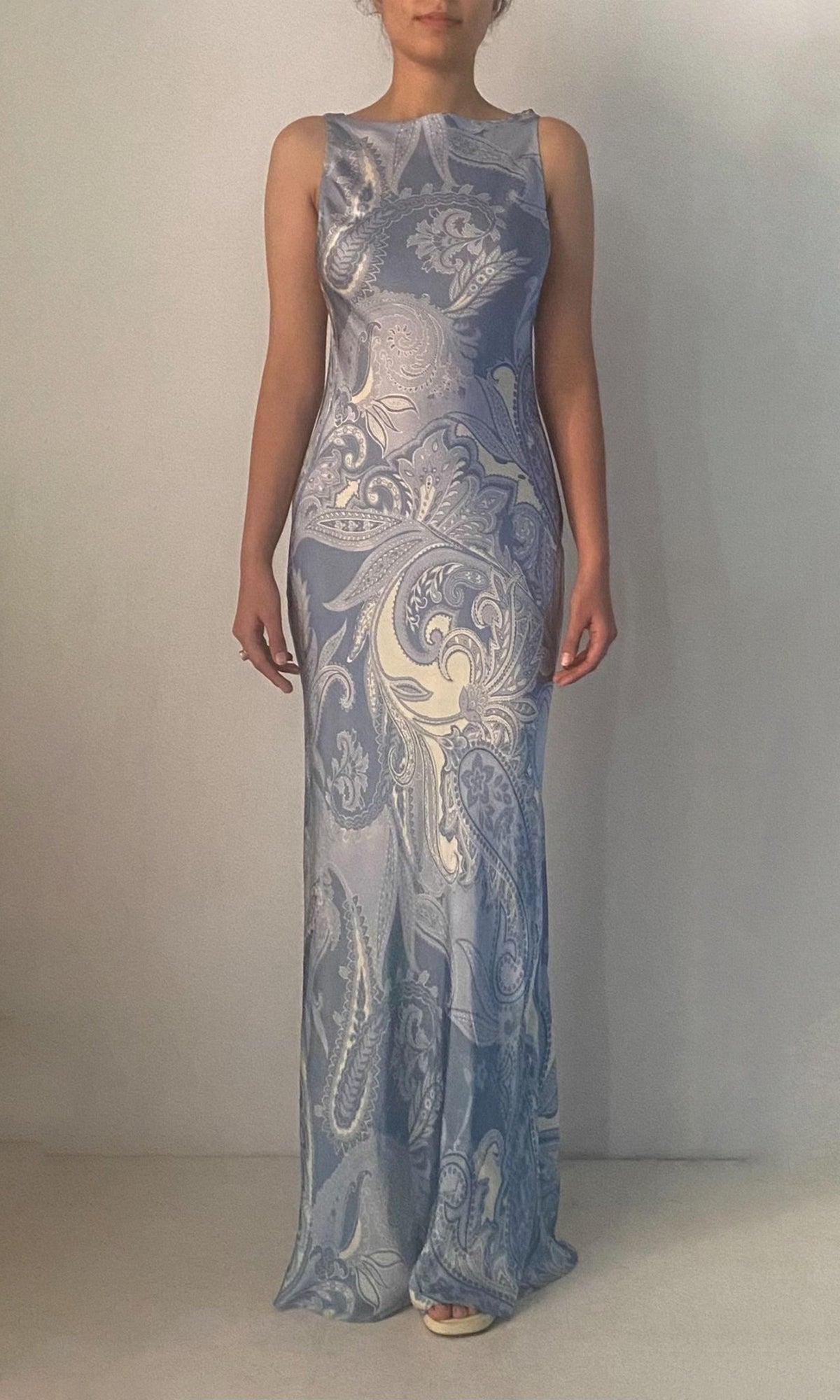 Hemant And Nandita | Fiza Viscose Satin Long Dress |SP25 | Powder Blue