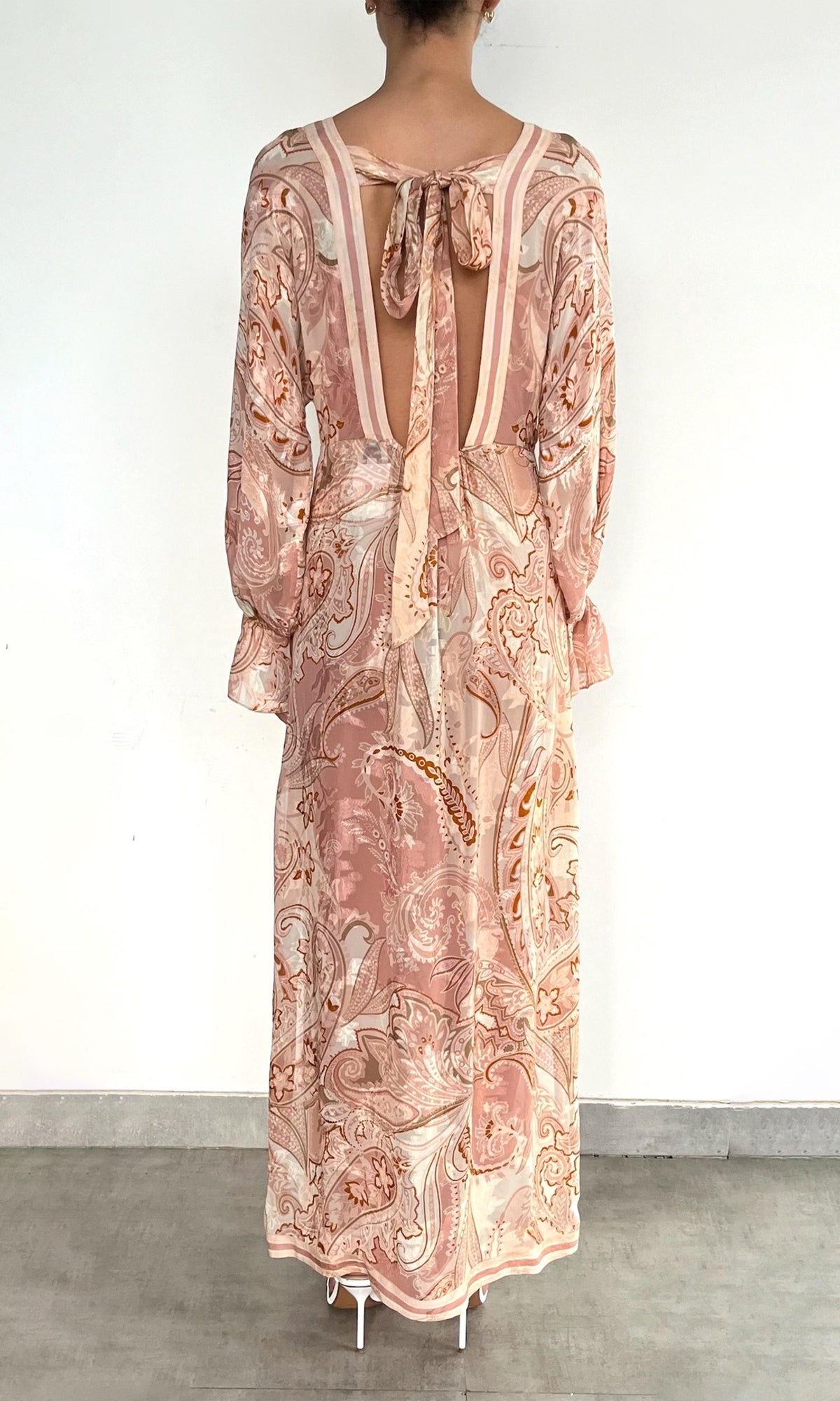Womens | Fiza Viscose Georgette Dobby Kaftan | Pink