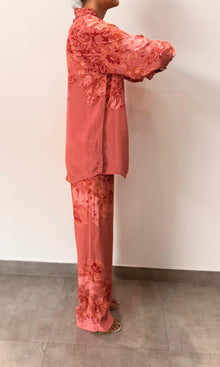 Hemant And Nandita | Inv Viscose Crepe Coller Shirt | Vine Floral