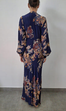 Hemant And Nandita | Inv Viscose Long Dress | Blue