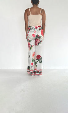 Hemant And Nandita | Inv Viscose Satin Pants | White Floral