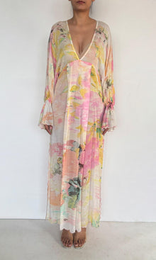Hemant And Nandita | Inv Viscose Crepe Flower Jacquard Kaftan | Multi