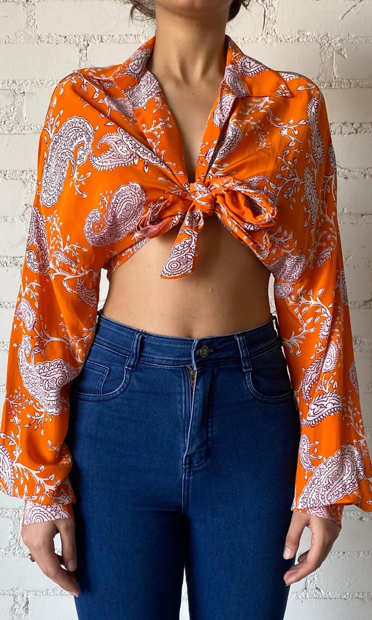 Hemant And Nandita | Inv Tanish Crepe Top | Orange